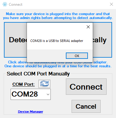 Rad-Lab Connection Screen