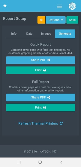 Rad-Lab Mobile Report Generation Tab